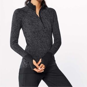Perfect Like New Lululemon Rest Less 1/2 Zip Pullover Black / Dark Cast Size 6